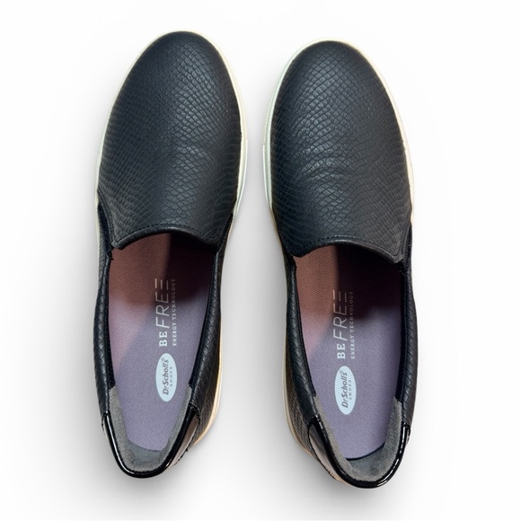 Dr. Scholl's Shoes - Dr Scholls Be Free Black Snake Embossed Slip On Sneaker SZ 8.5 Women's